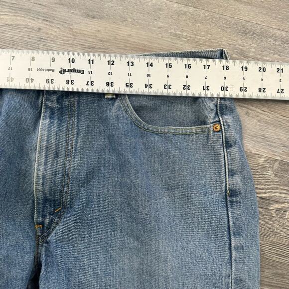 Levi's 505 Red Tab Mid Wash Faded Blue Mens 36 Regular Fit Straight Denim Jeans - Picture 6 of 10